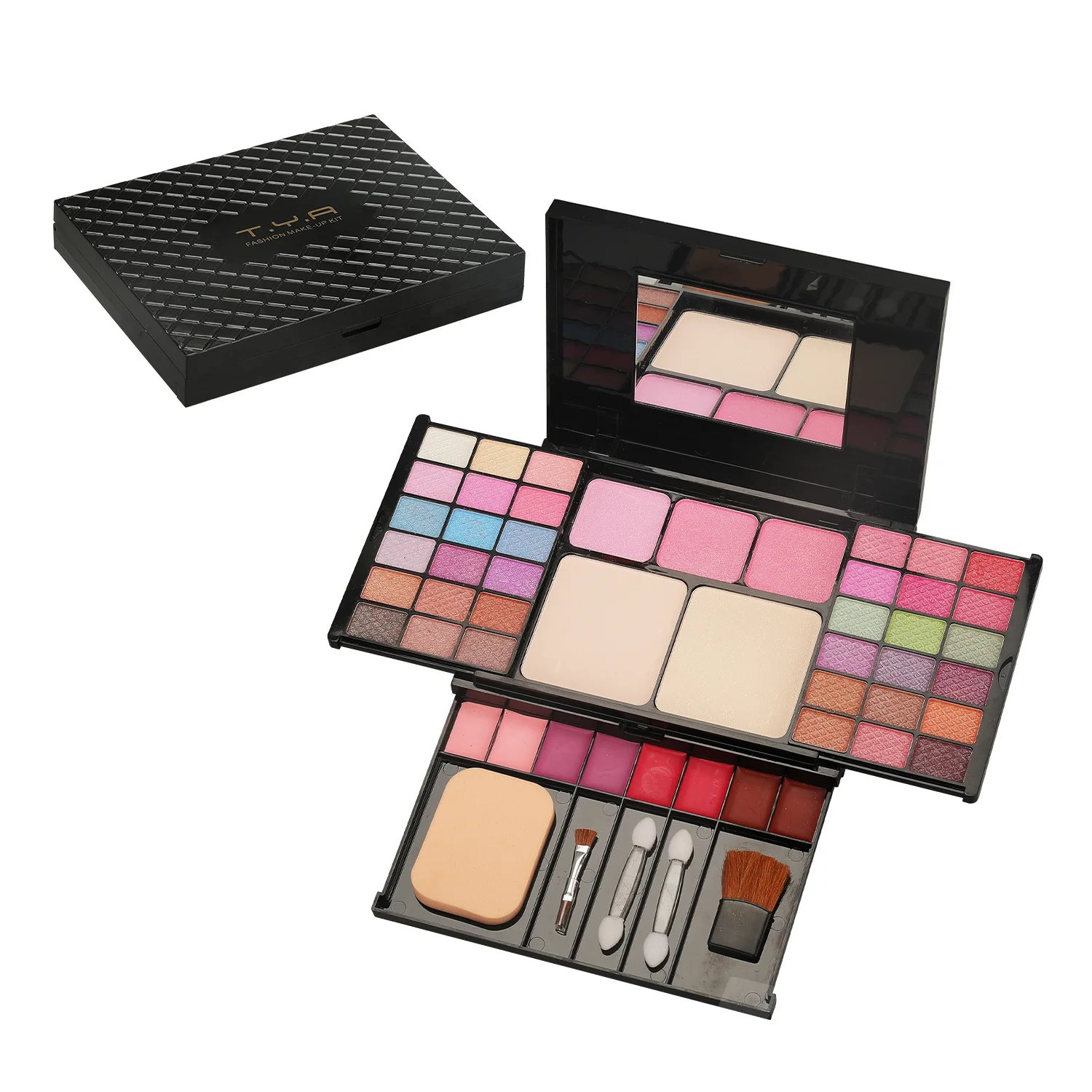

49 color pearl eyeshadow makeup tray, lipstick blush powder set, stage performance modeling holiday birthday makeup.
