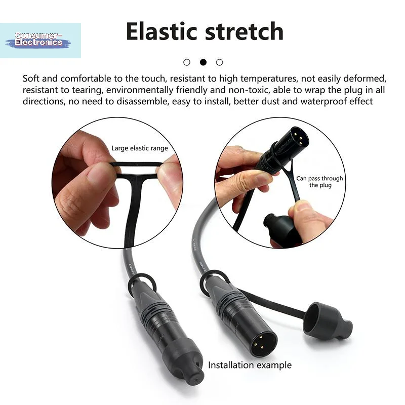 【오디오 전원 네트워크 플러그용 실리콘 먼지 커버 2개 XLR 6.35mm 스피커 커넥터 방수 보호 캡】