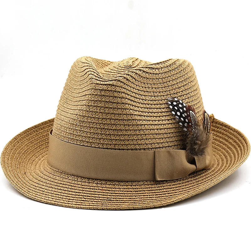 

Panama Parent Men child Vintage Hat Men Cotton Fedora Male Sun hat Women Summer Beach hat Chapeau dad Jazz Trilby Cap Sombrero