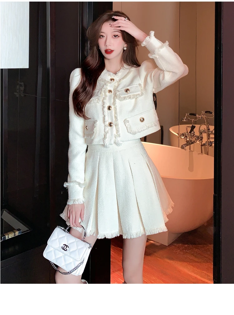 Set Two Pieces Fashion Skirt Women Winter  Womens Clothing Korean Fashion  Sets - Dress Sets - Aliexpress