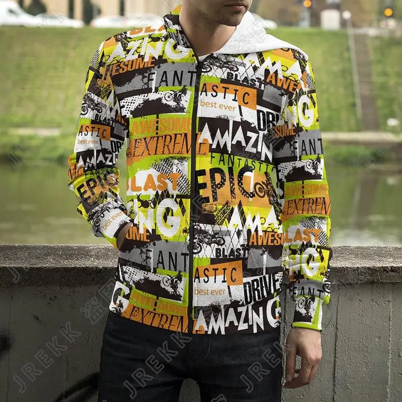 thumbnail image 1 of Sudadera con capucha y estampado 3D de dibujos animados, sudadera con cremallera y letras explosivas, estilo punk y grafiti, para hombres, mujeres y niños, ropa de calle de moda, 1 of 5
