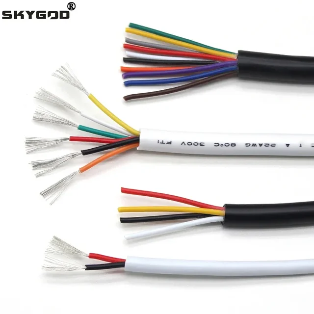 10M UL2464 ทองแดงลวด 30 28 26 24 22 20 18 16 14AWG PVC Channel Sheath 2 3 4 5 6 7 8 9 10 แกนฉนวนกันความร้อนสัญญาณสายควบคุม 1