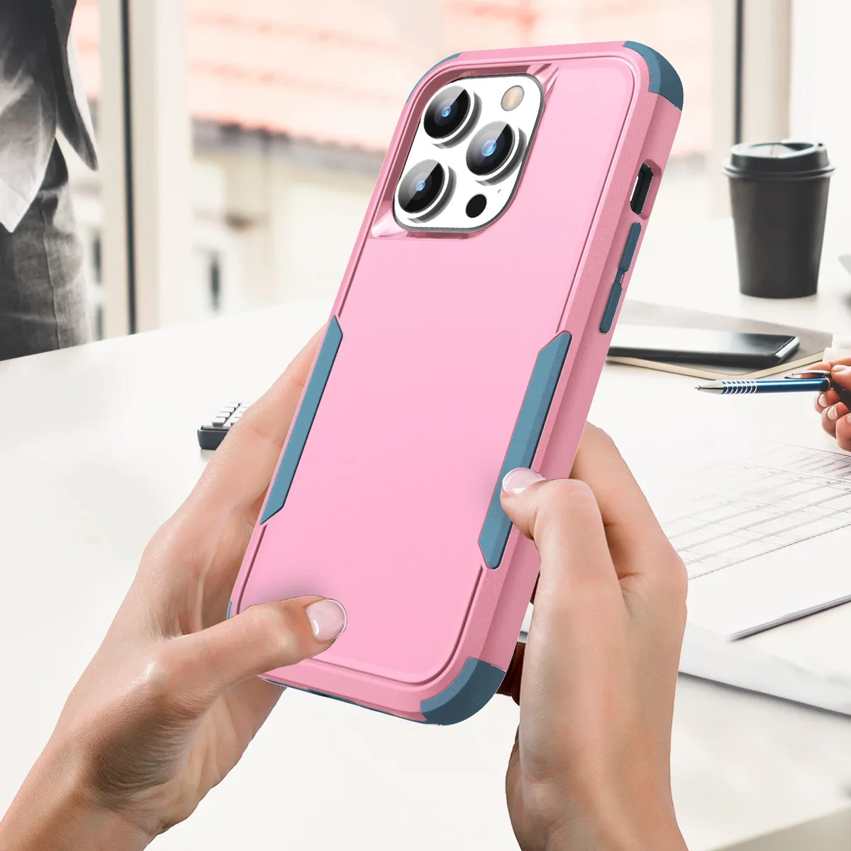 Hybrid Heavy Duty Armor for IPhone 17 16 15 14 13 12 11 XR XS Pro Max 7 8 Plus 3IN1 Ott Case Box Hard Military Shockproof Cover — view 3