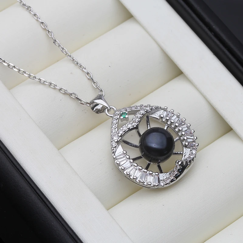 Silver Necklace Real 925 Silver Pendant With Pearl Women Natural Freshwater Pearl Necklace
