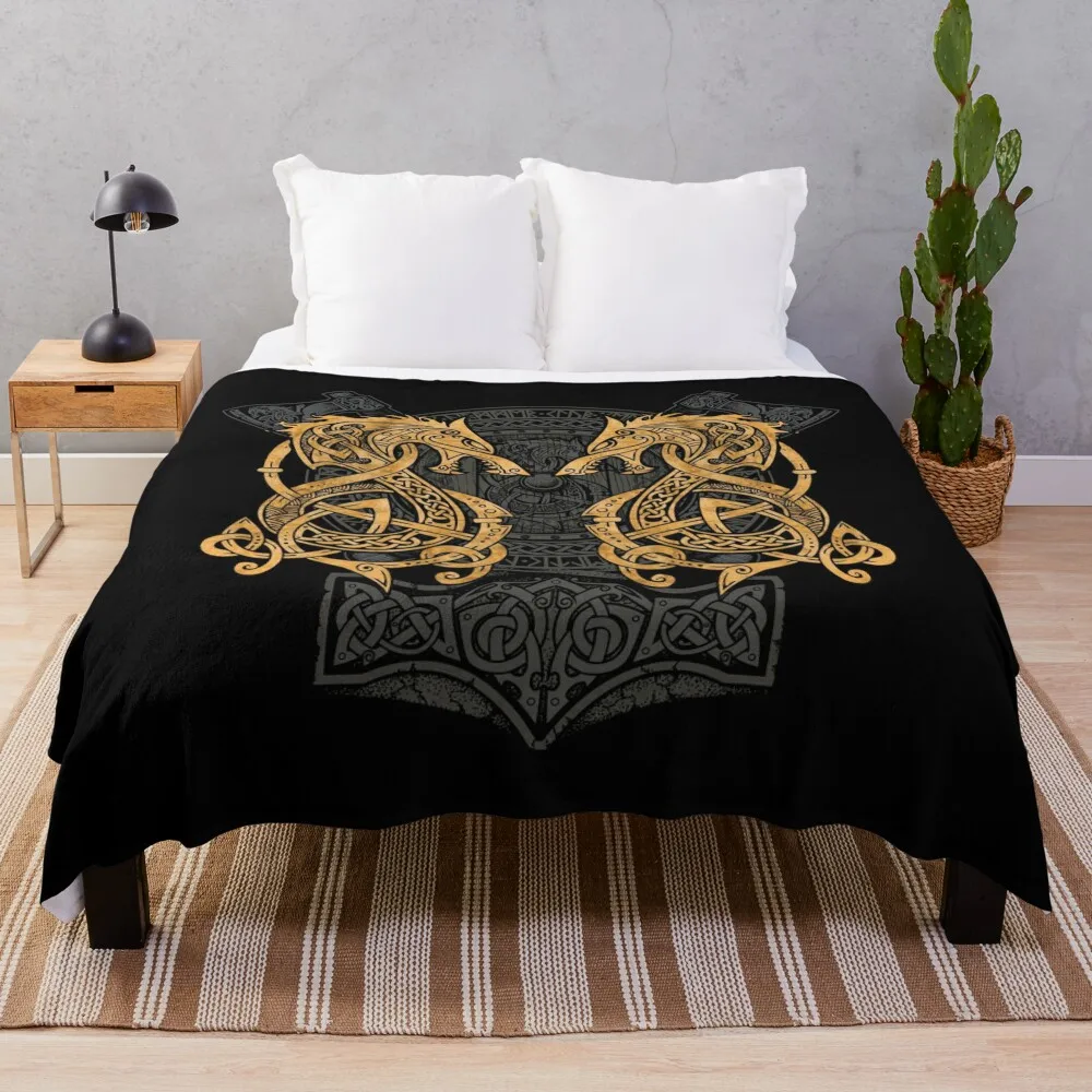 

Fighting Fenrir Gold Throw Blanket Sofa Quilt Blankets For Baby Fluffys Large Picnic Flannels Blankets