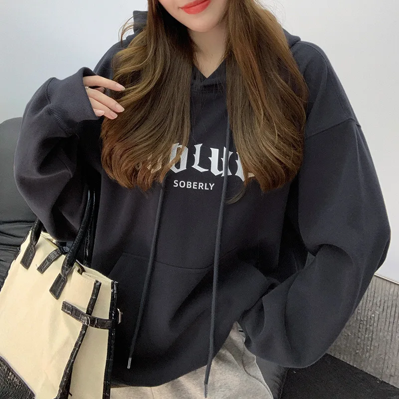 CGC 2023 Fashion Print Hoodies Women Autumn Winter Loose Pullovers Sweatshirts Warm Velvet Oversized Hoodie y2k Style Clothing