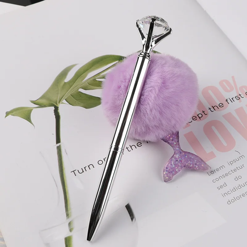 Large Diamond Crystal Pen Ballpoint Pen Student Stationery Office School Metal Nib Rhinestone Ball Point Writting Tool