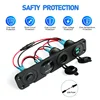 4 in 1 Charger Outlet Socket Panel QC 3.0 Dua 12V USB Power Outlet Car Voltmeter Cigarette Lighter Socket Rocker Toggle Switch 4