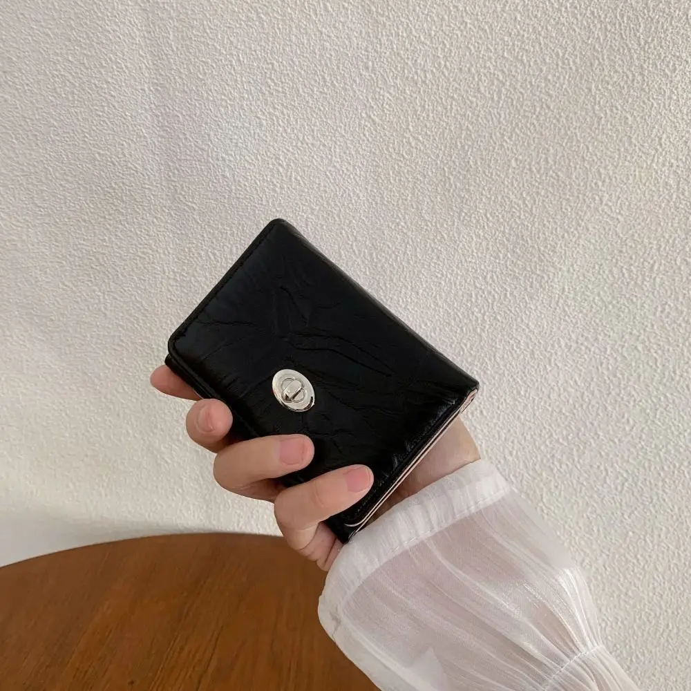 New PU Leather Wallet Silver Color Large Capacity Coin Pouch Personality Coin Purse