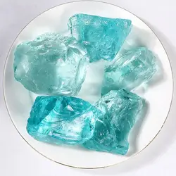 Natural Sea Blue Crystal Glaze Gemstone Vase and Decor Filler - 80 - 100g  1bag (Sea Blue Glass)