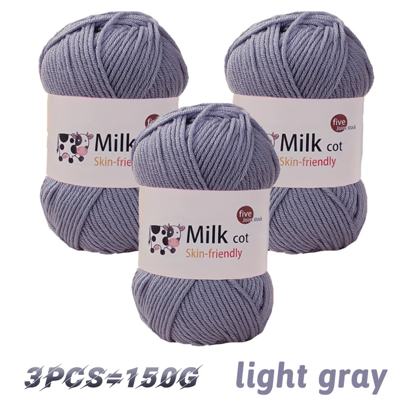 150g 5-strand süt ipliği el yapımı orta kalın DIY dokuma bebek kazak çiçekli şapka eşarp iplik topu