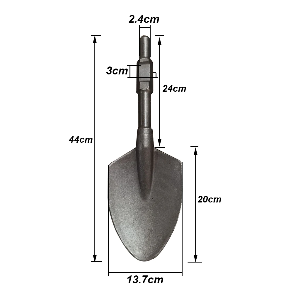 17.5" Jack Hammer Bits 1-1/8" Hex Shank Shovel Spade Chisel Bits for Demolition Hammers Clay Spade Bit for Electric Jackhammer
