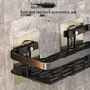 Bathroom Shelf Towel Rack Shelves Wall Shower Shampoo Rack No Drill Stainless Steel Anti Rust Storage Shower Rack Suction Cup 3