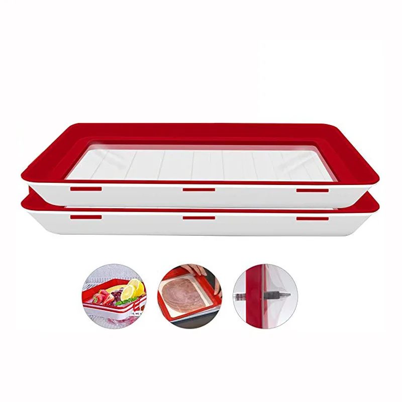 Food Preservation Tray Vacuum Seal Reusable Stackable Plastic BPA