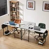 L Shaped Computer Desk - Gaming Corner 50 Inch PC White Writing Study Student Table with Wooden Desktop CPU Stand Side Bag 6