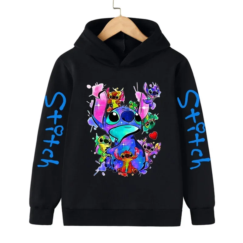 Kawaii Funny Stitch Hoodie Children Cartoon Clothes Kid Girl Boy Lilo and Stitch Sweatshirt Manga Hoody Baby Casual Top children hoodie