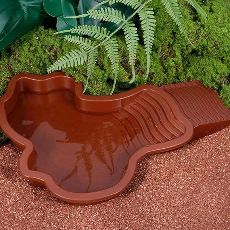 Reptile Bathing Tub Turtle Soaking Tub With Ladder Turtle Pool Landscape Fish Tank Decoration For Gecko Bearded Dragon