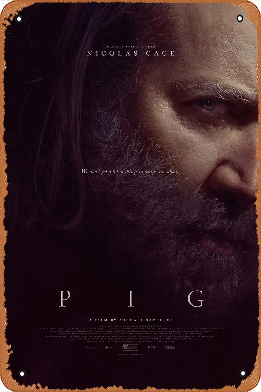 

Кинопостер со свиньей (Николас Кейдж, Майкл сарноски), жестяной знак, кинотеатр 8x12 дюймов, винтажный металлический жестяной знак для Хем