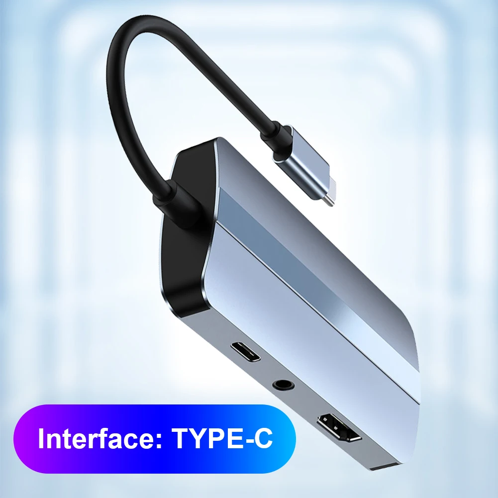 노트북용 C타입 USB 허브, USB 3.0, 2.0, 5Gbps, USB C 도크 스테이션 스플리터, PD 100W, 1080P, VGA, 4K HDMI 호환 포트, 7 in 1