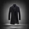 Men's Mid-Length Woolen Coat Hot Sale Of The Season Slim Fit Korean Style Casual Windbreaker Outerwear Fashionable Elegant Male