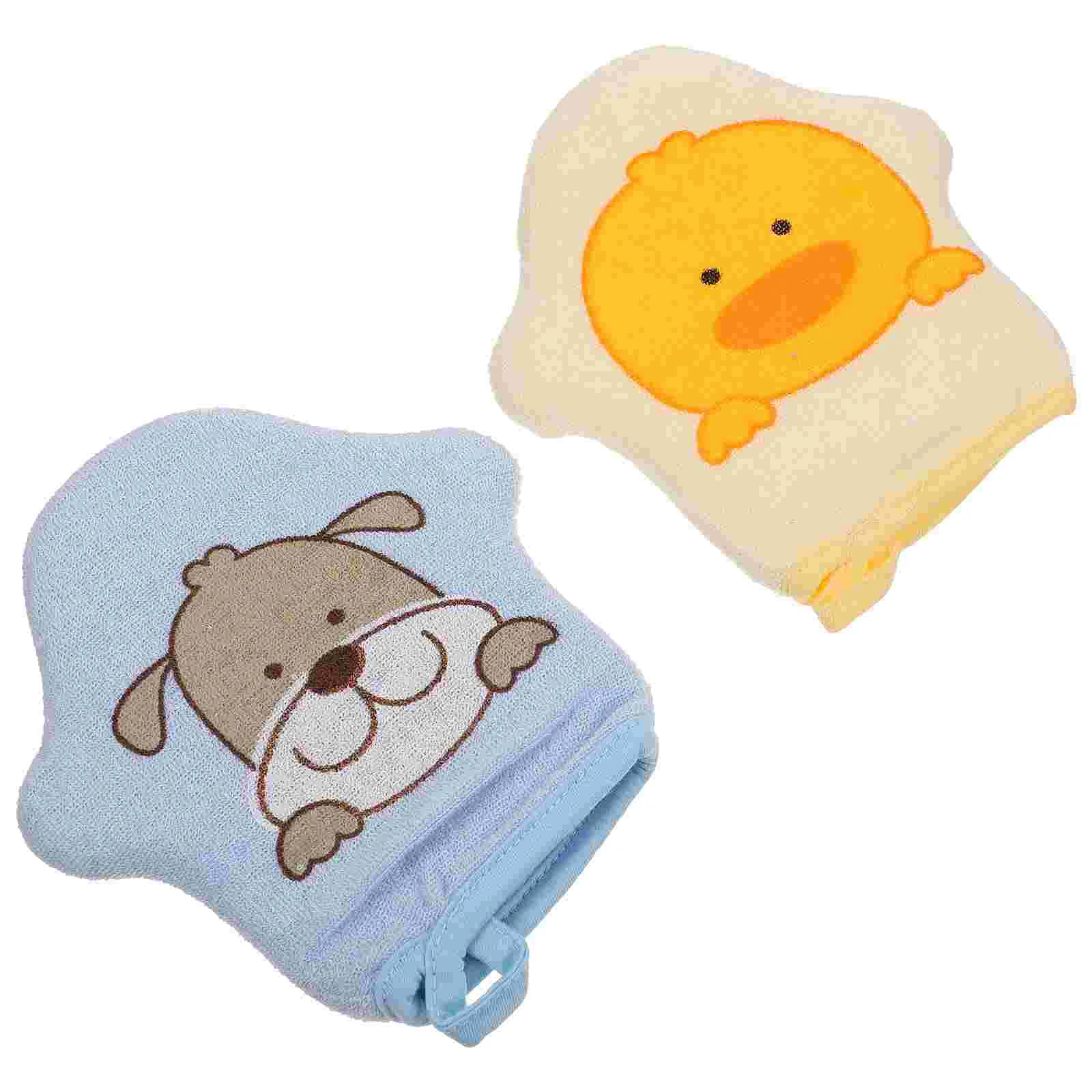Healifty Sponge Shower Brush Baby Bath Mitt Washcloths Gloves Cute Animal Cat Dog Bath Sponge Shower Bathing Mitt Loofah