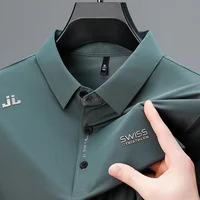 Chemise à manches courtes pour hommes, décontractée, avec Badge, Polo de couleur unie, à la mode, respirante, confortable, polyvalente, nouvelle collection 2