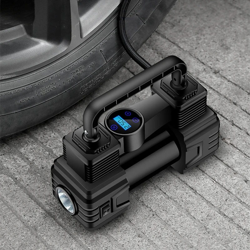 

12V Car Inflator Pump Portable Air Compressor Tire Inflator Tire Pump 150Psi With Digital Pressure Gauge Flashlight for Car Ball