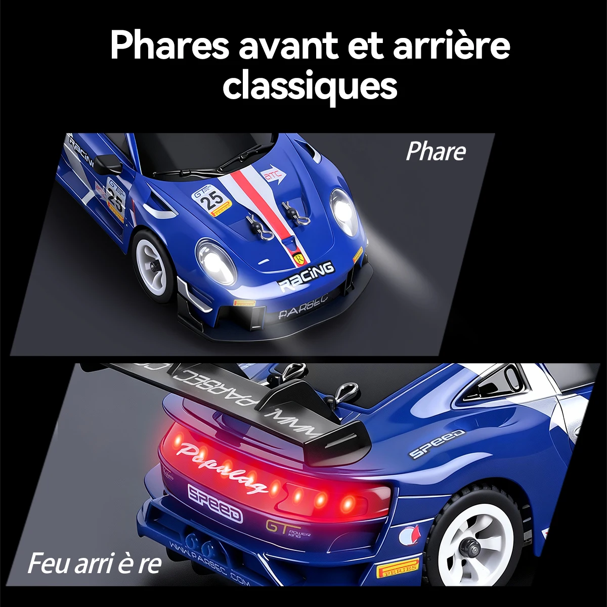 WLtoys 284191 1:28 4WD Gyroscope Voiture RC 30km/h LED