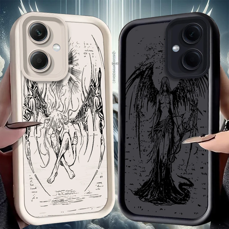 Retro Punk Angel Silicone Phone Case Cover