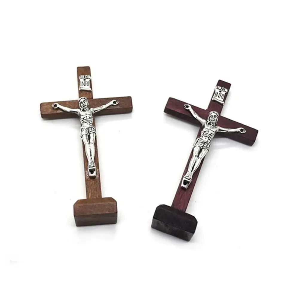Description Picture 4 of itemVintage Religious Office Wooden Cross Jesus Statue Decoration Christian Desktop Decoration