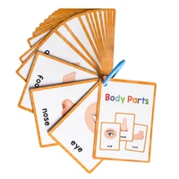 Kids Montessori English Words Learning Card Pocket Flashcards Early Educational Toys Classroom Supplies Teaching Aids 2
