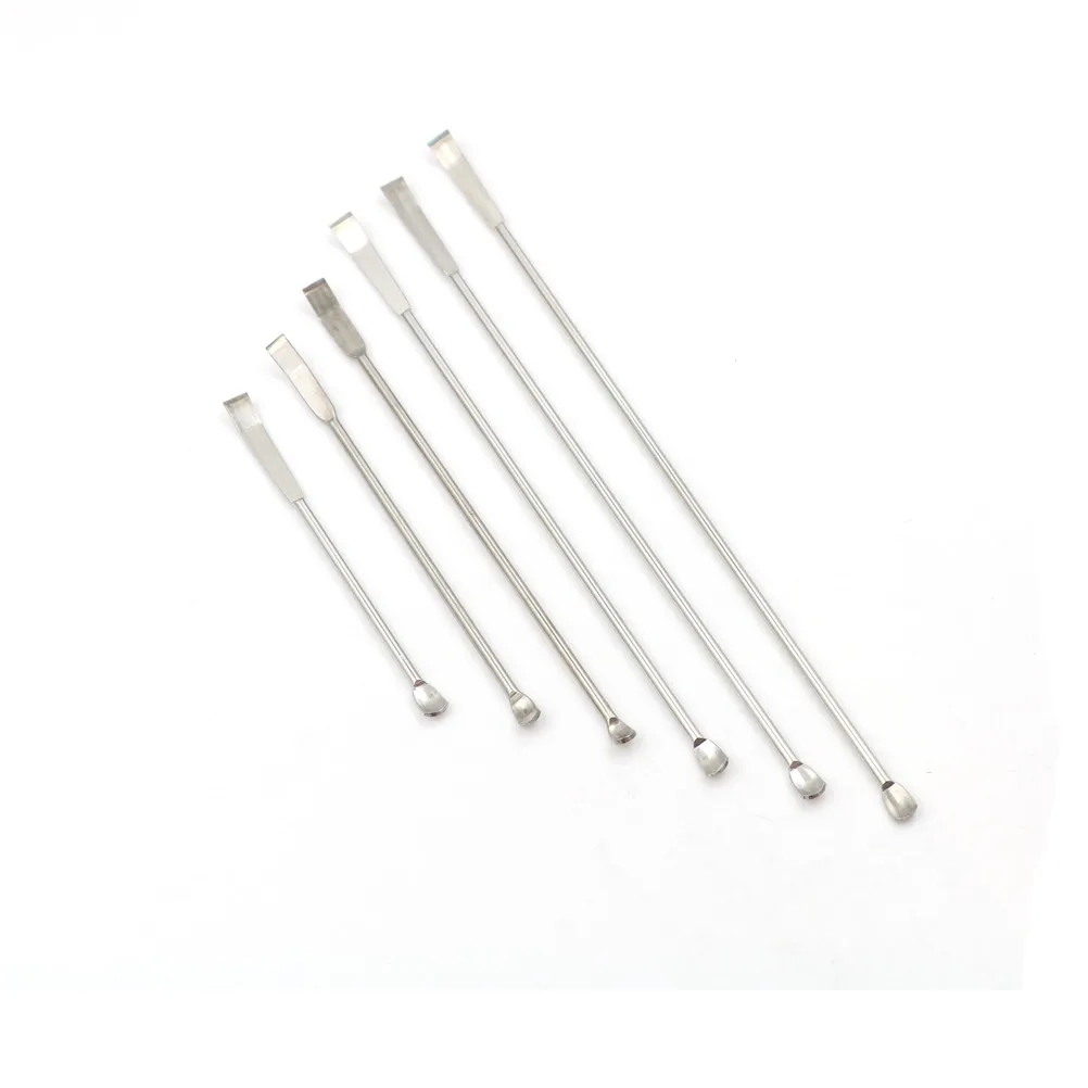 Lab Spoon Spatula Stainless Steel Micro Spatula Medicine Scoop U-Shape Pharmacy NMR Tube Spoon