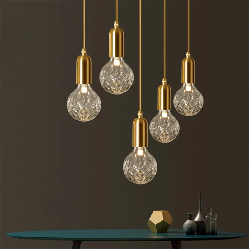 

Modern Glass Pendant Light Nordic Crystal Chandelier for Restaurant Dining Room Bedroom Living Room Indoor Lighting Fixtures
