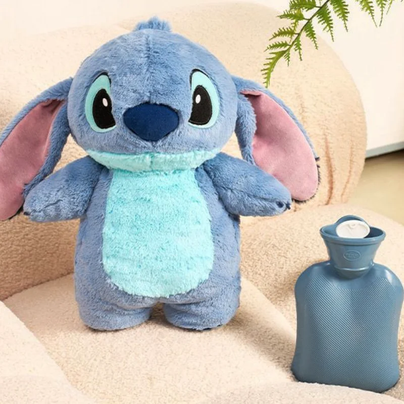 Bouillotte en peluche Disney Stitch pour femme, chauffe-mains de  remplissage d'eau à la maison, extra large, dessin animé anime, cadeau pour  petite