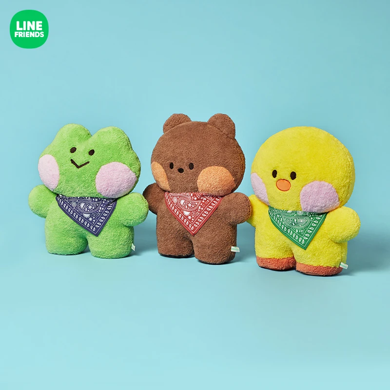 

Line Friends Minni Series Cartoon Large Plush Doll Anime Sofa Pillow Kawaii Bedroom Decoration Accessories Cute Standing Dolls