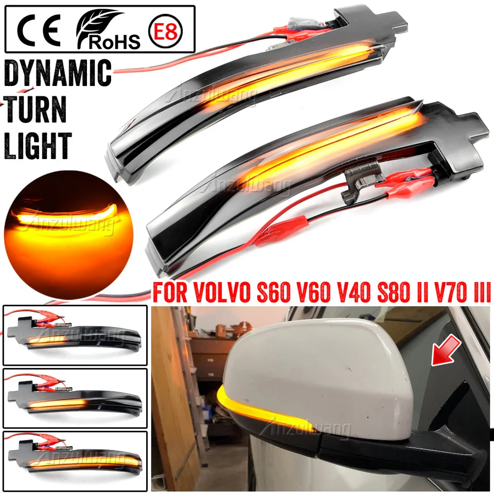 Dynamic Side Mirror Turn Signal Lights For Volvo XC60, XC90, V90, S90 – Flowing LED Blinker - View #7