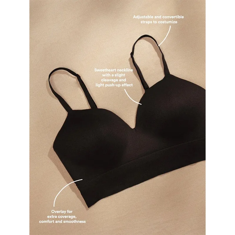 Customizable Women's Sexy Body Shaping Plus Size Fixed Cup Bra Supporting Traceless Underwear Comfortable Wireless Bra