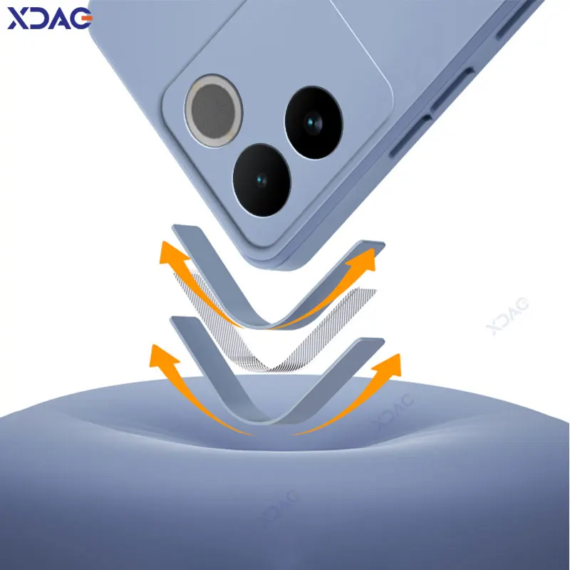 Luxury Original Double Liner 360° Soft Square Liquid Silicone Phone Cover