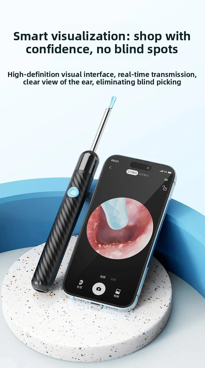 Wireless Otoscope With Camera 1296p Hd Ear Cleaner Tool Kit_voghion.com