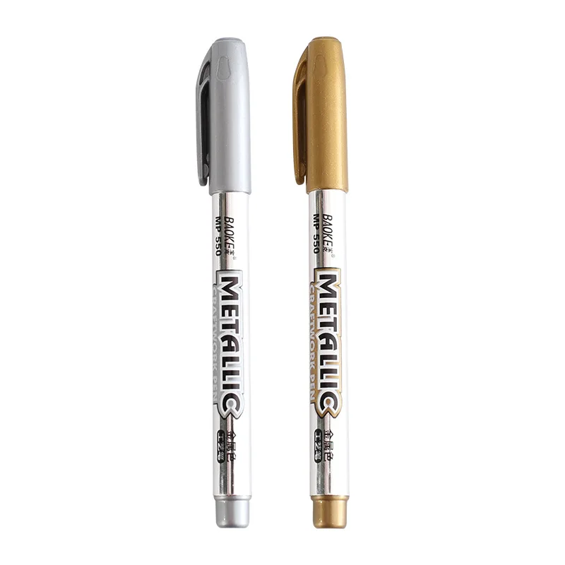 

1Pieces of Gold Silver Markers Pen Paint Markers for Office School Student Writing Supplies DIY Card Marker Craft Pen 1.5mm