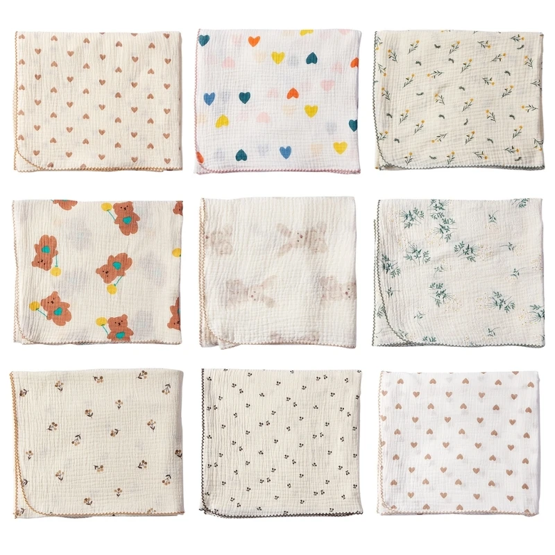

Cotton Swaddles Blanket Floral Print Bath Towel for Newborns Infants Breathable