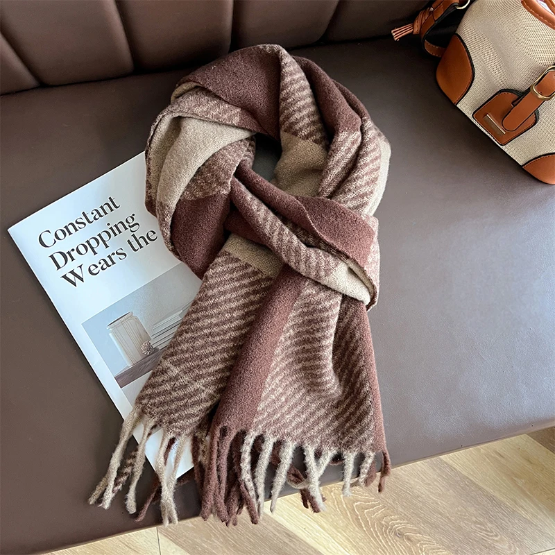 180*30cm Winter Schal Frauen Klassische Gitter Pashmina Schal Weichen Weiblichen Kaschmir Schals Schals Taschentuch Poncho Echarpe Stola – Detail 8
