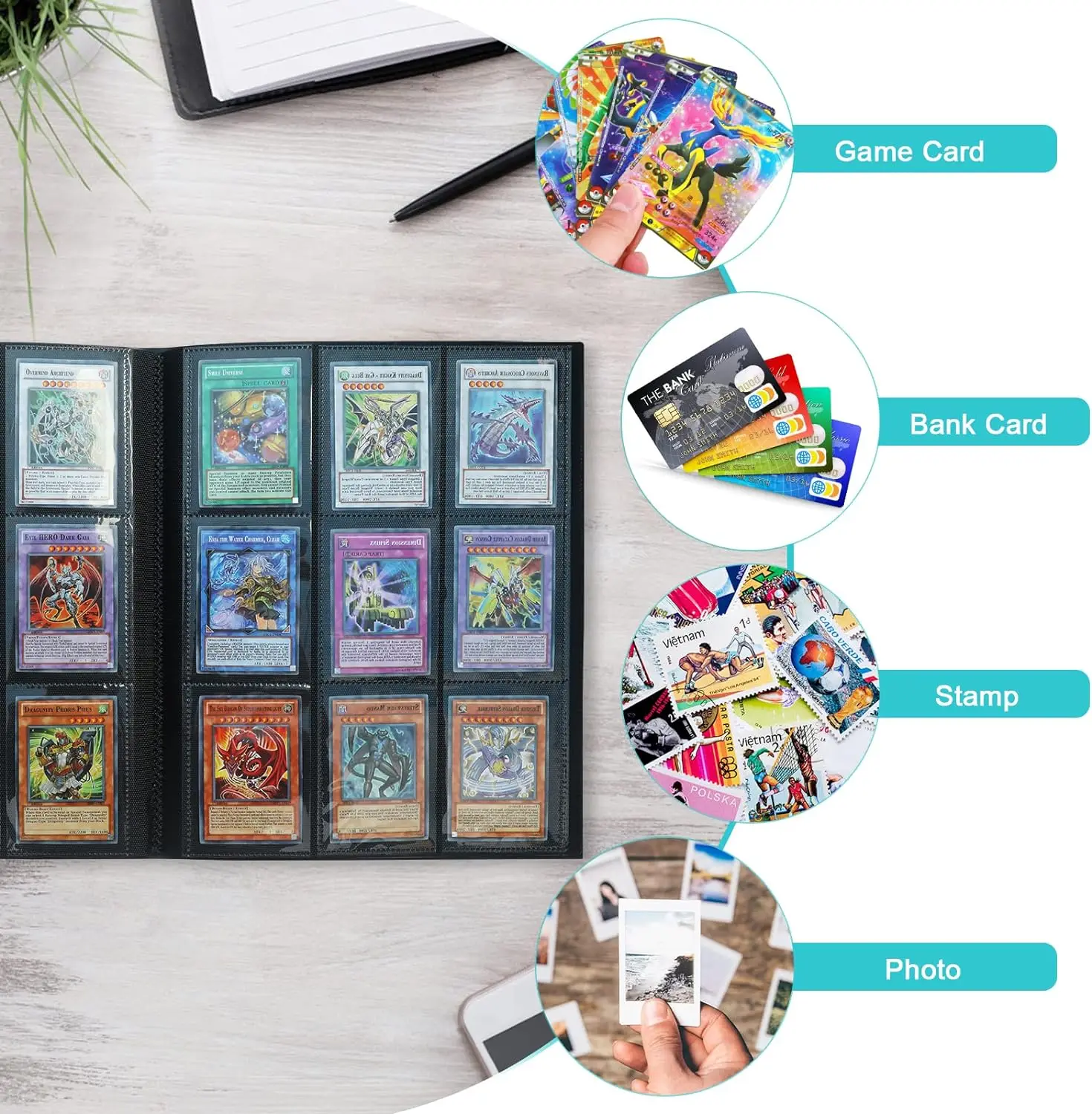 9 Pocket Card Binder 20 Double Sided Pages Trading Card Album Folder 360 Side Loading Pocket Binder - View #5