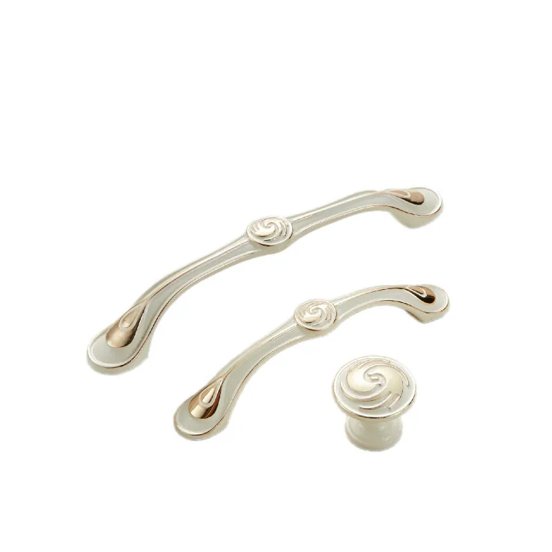 Drawer Pulls Kitchen Cabinet Handles 96mm/128mm Beige Door Knobs Furniture Knob Metal furniture handles kitchen door handles