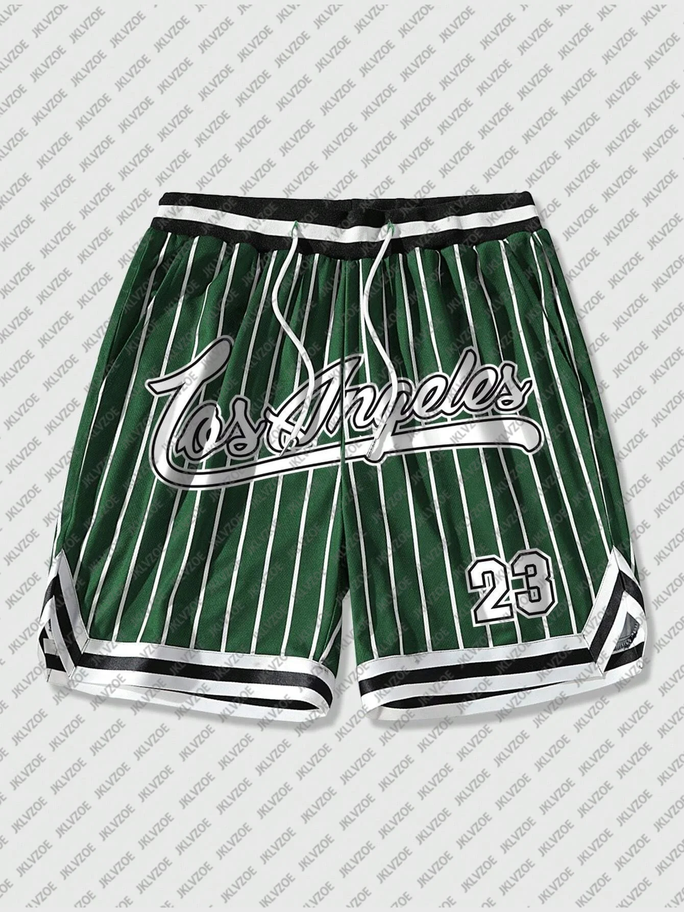 Bermuda Shorts Los Angeles 23 Men Women Unisex Loose Drawstring Quick Dry Striped 3D Print for Summer