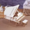 Creative Hand Cranked Piano Music Box Wooden 3D Puzzle Kits Building Blocks Toys Set DIY Assemble Models for Teens & Adults Gift 3