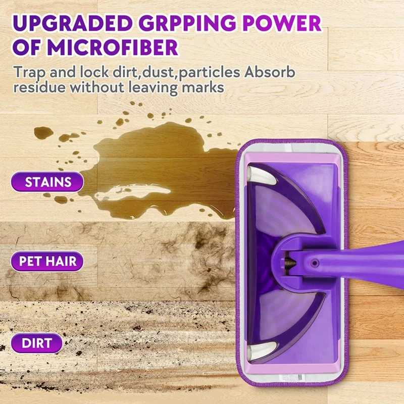 Reusable Mop Pads Compatible For Swiffer Wet Jet Mop- 6 Pack Wet Pads Refill Washable Microfiber Mop B Durable Easy To Use