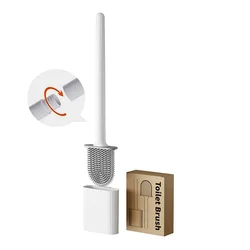 Compact Wall - Mounted Silicone Toilet Brush with Detachable Handle (Detachable C4)