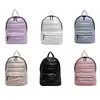 Women's Lightweight Quilted Backpack Metallic Puffer Shoulder Bag with Zippered 1