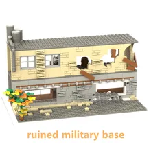 

Building Blocks Soldiers Figure Battle Military Scene DIY Creative Moc Broken Ruin House Military Base Assembly Children Toys